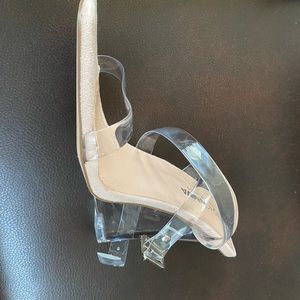 Never worn clear/nude wedges.